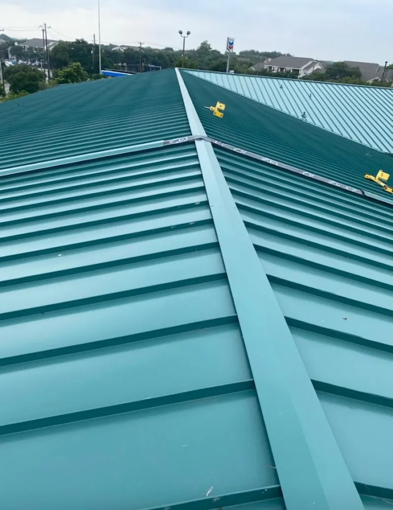 Green commercial metal roof ridge and valley for Metal Roof Repair in Baker City